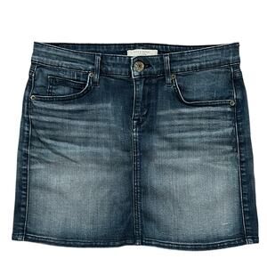 Rich &‎ Skinny Women’s Blue Medium Wash Cotton Blend Stretch Denim Mini Skirt 26